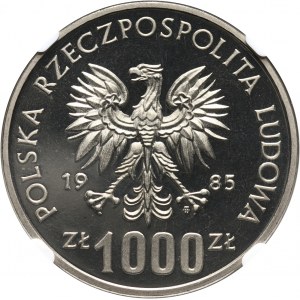 PRL, 1000 złotych 1985, 40 Lat ONZ, PRÓBA, nikiel