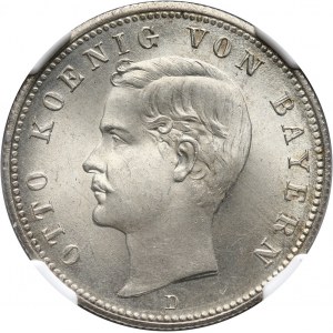 Germany, Bavaria, Ludwig II, 2 Mark 1891 D, Munich
