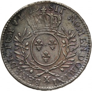 France, Louis XV, 1/2 Écu 1729 X, Amiens