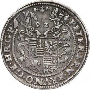 Germany, Mansfeld, Peter Ernst, Bruno, Gebhard und Johann Georg, Taler 1592 BM, Eisleben