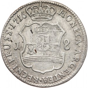 Niemcy, Brandenburgia-Prusy, Fryderyk Wilhelm I, 18 groszy 1716 CG, Królewiec