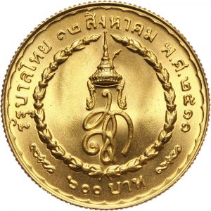 Tajlandia, Rama IX, 600 Baht 1968, królowa Sirikit