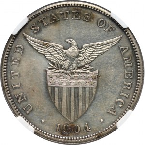 Filipiny pod administracją USA, Peso 1904, stempel lustrzany (Proof)