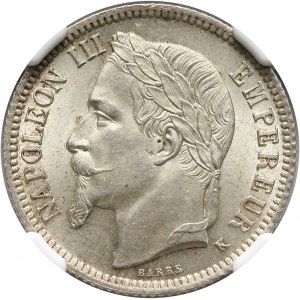 Francja, Napoleon III, 1 frank 1867 K, Bordeaux