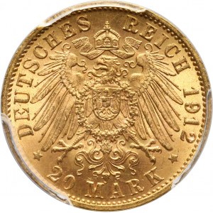Niemcy, Badenia, Fryderyk II, 20 marek 1912 G, Karlsruhe