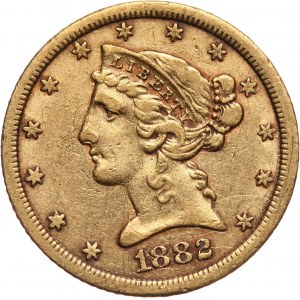 USA, 5 Dollars 1882 CC, Carson City