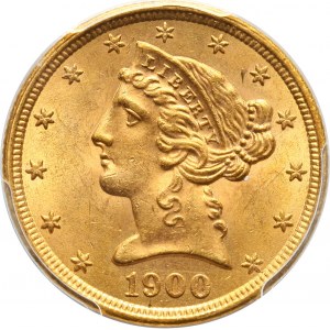 USA, 5 Dollars 1900, Philadelphia