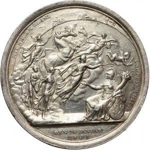 Niemcy, Prusy, Fryderyk Wilhelm III, medal wybity z okazji 100-lecia powstania Królestwa Prus, 1801, Berlin