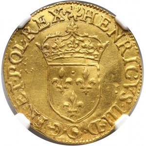 Henryk Walezy (Henryk III), ecu d'or 1578 G, Poitiers