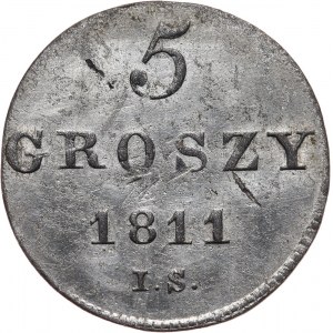 Księstwo Warszawskie, Fryderyk August I, 5 groszy 1811 IS, Warszawa