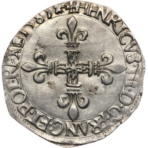 Henryk Walezy, 1/4 ecu 1581 H, La Rochelle