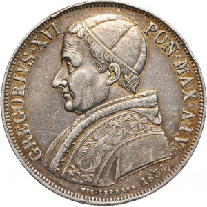 Watykan, Grzegorz XVI, scudo 1834-IV R, Rzym