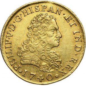 Mexico, Philip V, 8 Escudos 1740 Mo-MF, Mexico City