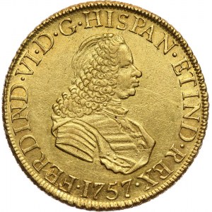 Peru, Ferdinand VI, 8 Escudos 1757 LM JM, Lima
