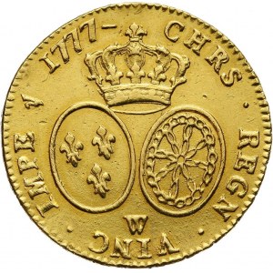 France, Louis XVI, Double Louis d'or 1777 W, Lille