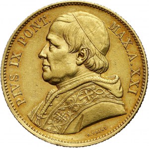 Watykan, Pius IX, 100 lirów 1866 XXIR, Rzym