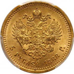 Russia, Alexander III, 5 Roubles 1888 (АГ), St. Petersburg