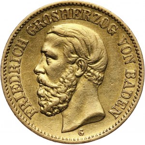 Germany, Baden, Friedrich I, 20 Mark 1874 G, Karlsruhe