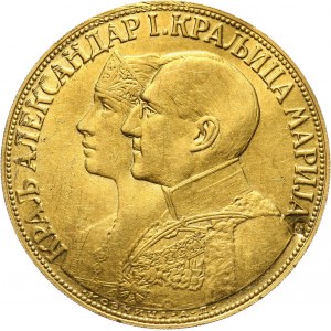 Jugosławia, Aleksander I, 4 dukaty 1931, kontramarka - kolba kukurydzy