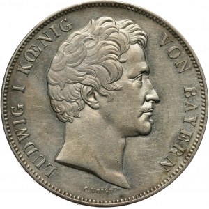 Germany, Bayern, Ludwig I, 2 Taler (3 1/2 Gulden) 1845, Munchen, Chancellor Baron von Kreittmayr