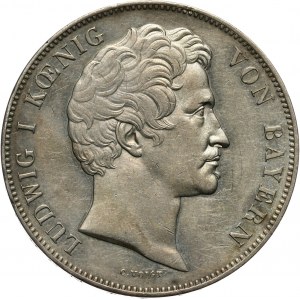 Niemcy, Bawaria, Ludwik I, 2 talary (3 1/2 guldena) 1845, Monachium, kanclerz Baron von Kreittmayr