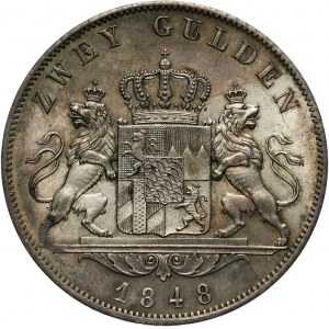 Germany, Bavaria, Maximilian II, 2 Gulden 1848, Munich