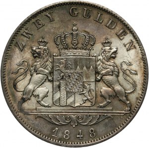 Niemcy, Bayern, Maksymilian II, 2 guldeny 1848, Monachium