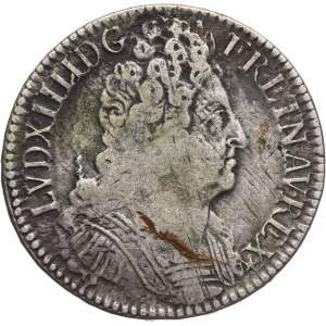 Francja, Ludwik XIV, Écu aux 3 couronnes 1711 A, Paryż