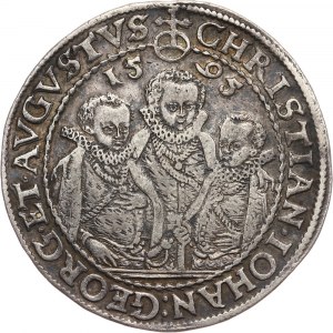 Niemcy, Saksonia, Krystian II, Jan Jerzy I i August, talar 1595 HB, Drezno