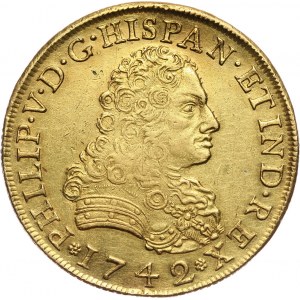 Mexico, Philip V, 8 Escudos 1742 Mo-MF, Mexico City