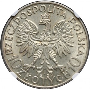 II RP, 10 złotych 1932, Londyn, głowa kobiety