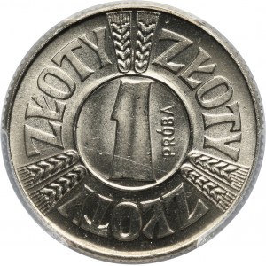 PRL, 1 złoty 1958, PRÓBA, nikiel