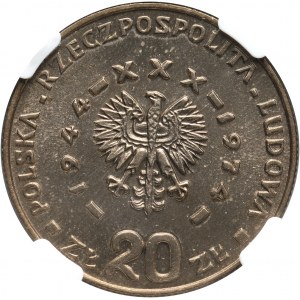 PRL, 20 złotych 1974, XXX Lat PRL, Górnik, PRÓBA, miedzionikiel