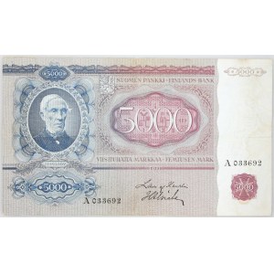 Finland, 5000 Markkaa 1939 (1940), number A033692