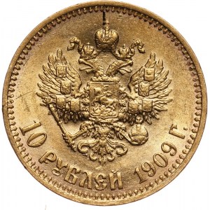 Russia, Nicholas II, 10 Roubles 1909 (ЭБ), St. Petersburg