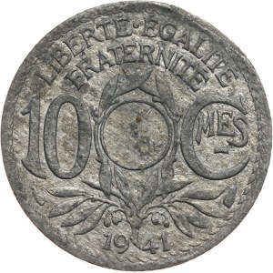 Francja, Vichy, 10 centymów 1941, Paryż, bez perforacji