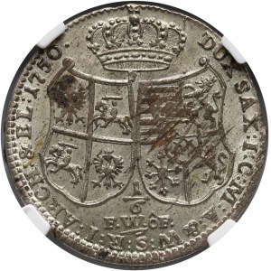 August III, 1/6 talara (4 grosze) 1750 FWôF, Drezno