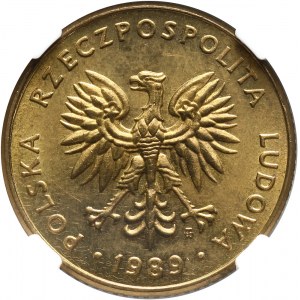 PRL, 10 złotych 1989, PRÓBA, mosiądz