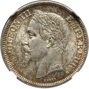 Francja, Napoleon III, 2 franki 1866 BB, Strasbourg