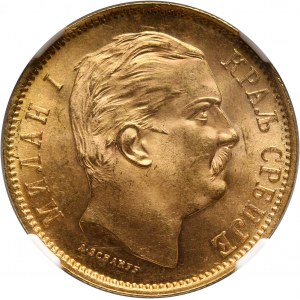 Serbia, Milan I, 10 Dinara 1882 V, Vienna