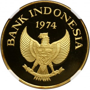 Indonesia, 100000 Rupiah 1974, Komodo dragon lizard, PROOF