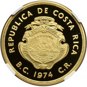 Kostaryka, 1500 Colones 1974, Mrówkojad, stempel lustrzany