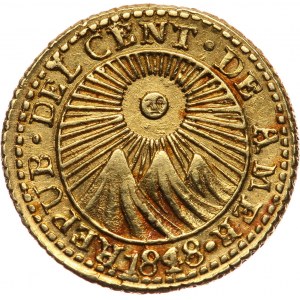 Centralna Ameryka, 1/2 escudo 1848 CR JB