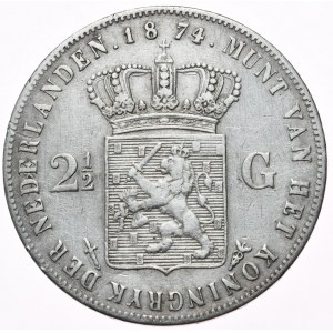 Netherlands, 2½ Guilders, 1874.
