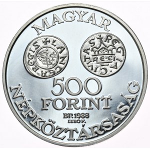 Maďarsko, 500 forintov, 1988, Stefan