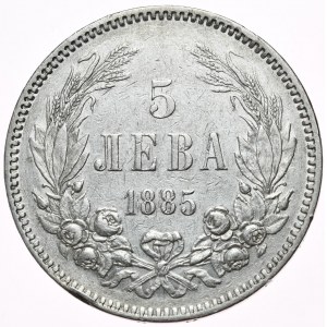 Bulgaria, 5 Left, 1885.
