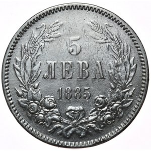 Bulgaria, 5 Left, 1885.