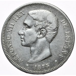 Španielsko, 5 pesiet, 1875.