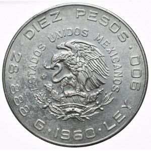 Mexico, 10 Pesos, 1960.