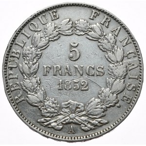 Francúzsko, 5 frankov, 1852.